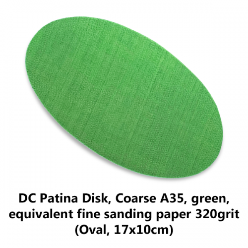 DC Patina Disk, Coarse A35, green, equivalent fine sanding paper 320grit, (Oval, 17x10cm) (DC)