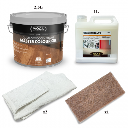 Kit Saving: DC008 (a) Faxe Universal Lye & Woca Master Colour Oil 118 Extra White , Furnishings or less than 5m2 Work by hand    (DC)