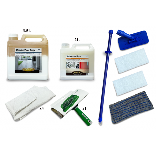 Kit Saving: DC020 (b), Faxe Universal Lye & Faxe white soap floor, 0 to 15m2, Work by hand  (DC)