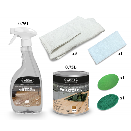 Kit Saving: DC029 Woca - natural oil finishing & maintenance of worktops, furniture or cabinets (DC)