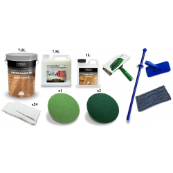 Kit Saving: DC036 (c) Faxe Universal Lye & Woca Master Colour Oil White, floor, 46 to 70m2,  work with buffing machine  (DC)