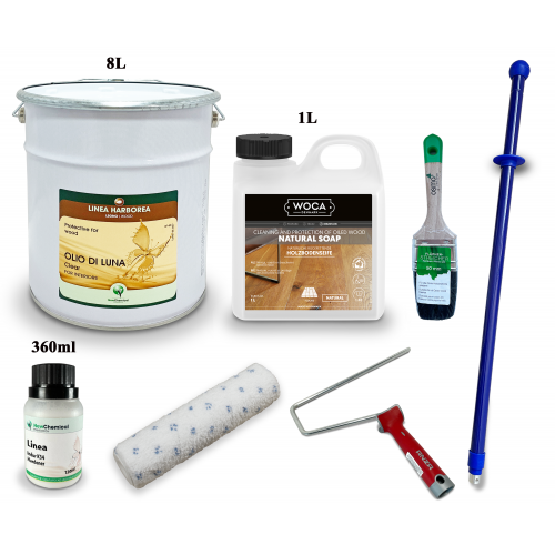 Kit Saving: DC092 (d) Linea ODL clear, natural topcoat oil lacquer, floor, topcoat oil, high protection & low colour impact, all wood types, 36 to 55m2  (DC)