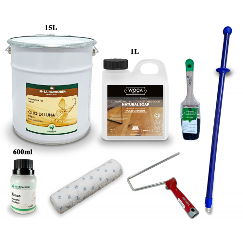 Kit Saving: DC092 (f) Linea ODL clear, natural topcoat oil lacquer, floor, topcoat oil, high protection & low colour impact, all wood types, 76 to 95m2  (DC)