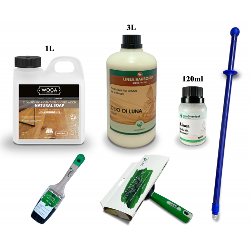 Kit Saving: DC092 (b) Linea ODL clear, natural topcoat oil lacquer, floor, high protection & low colour impact, all wood types, 0 to 15m2  (DC)