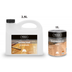 Kit Saving: DC129, Essential, Clean white classic oiled floors inc Woca white versions of soap and maintenance oil  (DC)