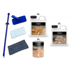 Kit Saving: DC131, Starter care and care for white classic oiled wood, inc a Doodlebug, 1ltr Woca white Natural Floor Soap, white Maintenance Oil and 1ltr Wood Cleaner  (DC)