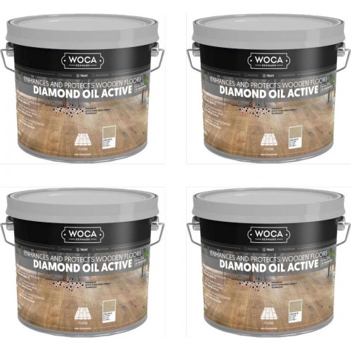 TRADE PRICE! Woca Diamond Oil Active, Extra White 10ltr total; box of 4 x 2.5L 565125A (DC)