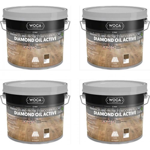 TRADE PRICE! Woca Diamond Oil Active, Natural 10ltr total; box of 4 x 2.5L 565025A (DC)