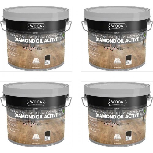 TRADE PRICE! Woca Diamond Oil Active, Smoke Brown 10ltr total; box of 4 x 2.5L 566125A (WF)