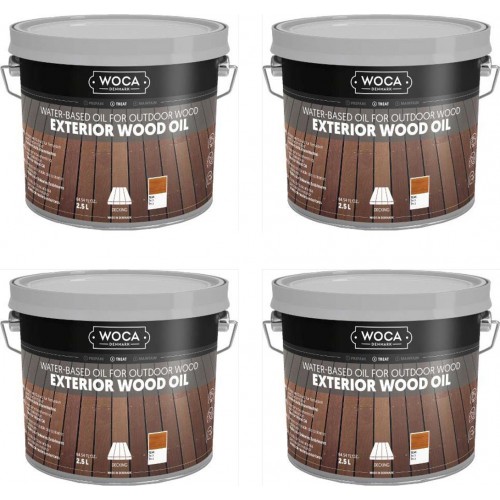 TRADE PRICE! Woca Exterior Wood Oil Teak 10ltr total; box of 4 x 2.5L 617958A (DC)